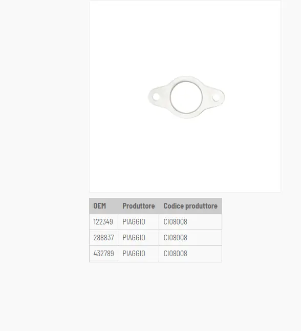 Compra Online Piaggio vespa l (v5a1t) 50 guarnizione scarico 1966 1970