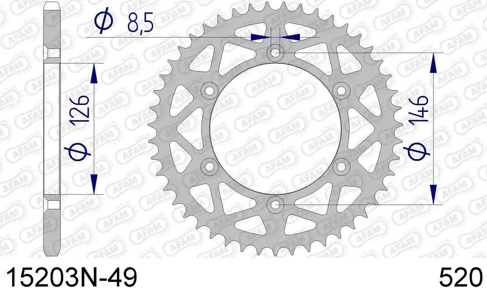 Offerta Speciale Suzuki rm 125 125 corona afam 15203n-49 in all. passo 520 1985 2003