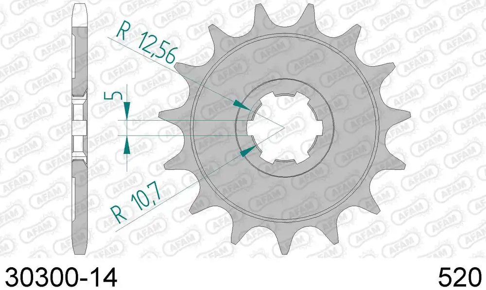 Kawasaki kdx 250 250 pignone afam 30300-14 passo 520 1981 1995 Consegna Rapida