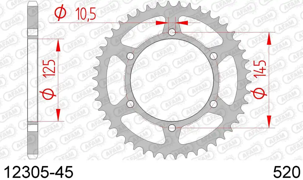 Super Prezzo Yamaha xt 660 r 660 corona afam 12305-45 in acc. passo 520 2004 2016