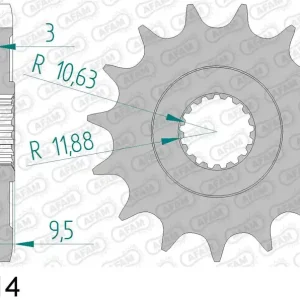 Honda cr 250 r 250 pignone afam 20311-14 passo 520 1988 2002 Occasione