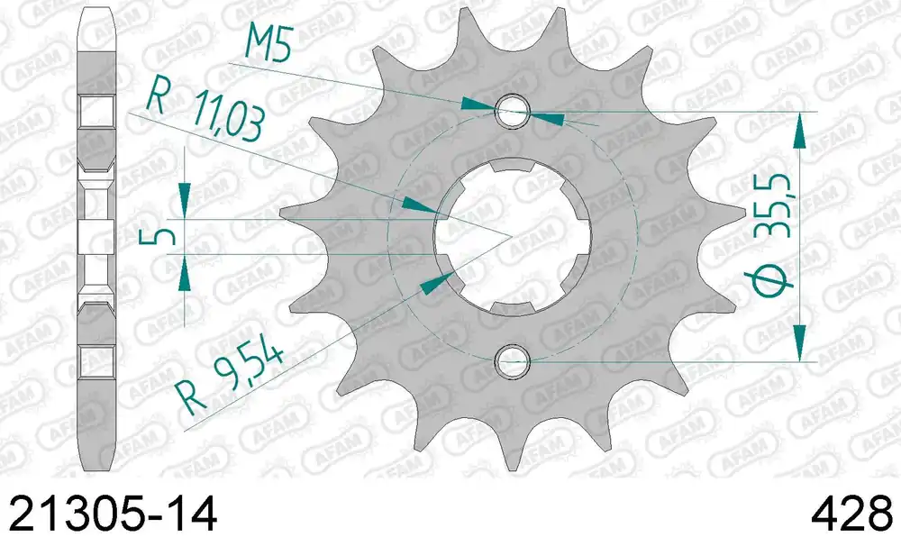 Yamaha tw 125 125 pignone afam 21305-14 passo 428 1999 2006 Spedito Oggi