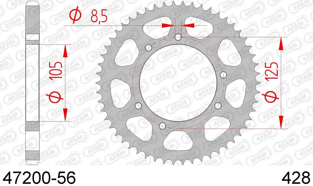 Derbi drd 125 r senda 125 corona afam 47200-56 in acc. passo 428 2010 2013 Prezzo Ridotto