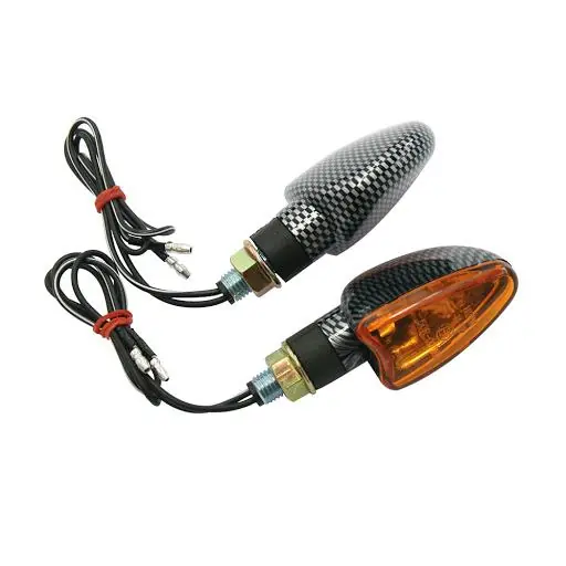 Direttamente Dal Produttore Coppia di frecce moto lampada bcr modello arrow carbon arancio gambo corto omologate