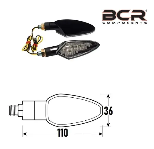 Compra Oggi Stesso Coppia frecce moto universali neri omologate a led modello spear