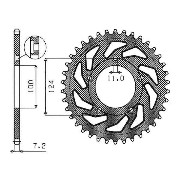 Reso Gratuito Ducati 749 / dark 748 corona in acciaio p 525 z 39 2003 2006