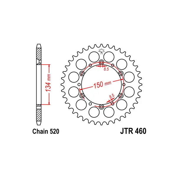 Spedizione Gratuita Kawasaki kx 125 corona in acciaio p 520 z 50 1996 1997