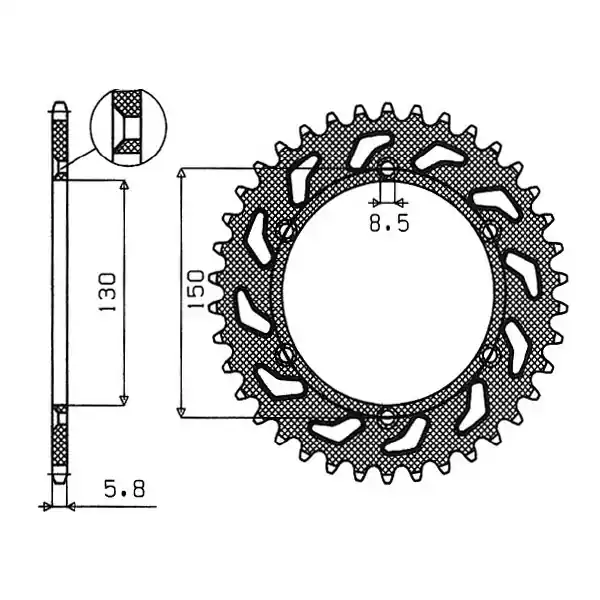 Yamaha wr 2t 125 corona in acciaio p 520 z 48 1998 2002 Spedizione Espresso