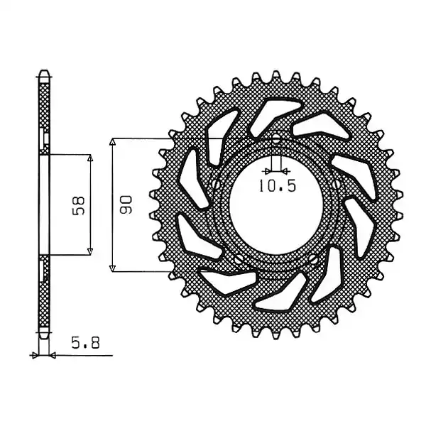 Reso Gratuito Honda nsr f (jc20) 125 corona in acciaio p 520 z 36 1988 1989