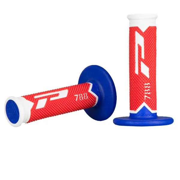 Manopole cross td bianco blu rosso ø mm 22-25 / lungo mm 115 Prezzo Basso