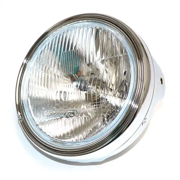 Consegna Rapida Faro fanale luce anteriore tondo 201 cromato vetro trasparente