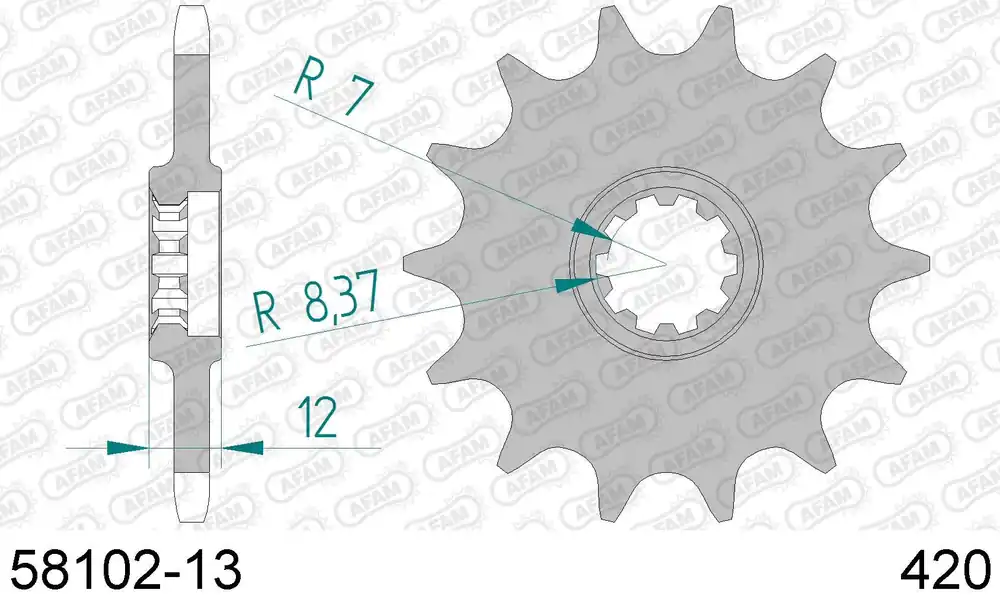 Roxon 50 sm duel 50 pignone afam 58102-13 passo 420 2006 2007 Offerta Speciale