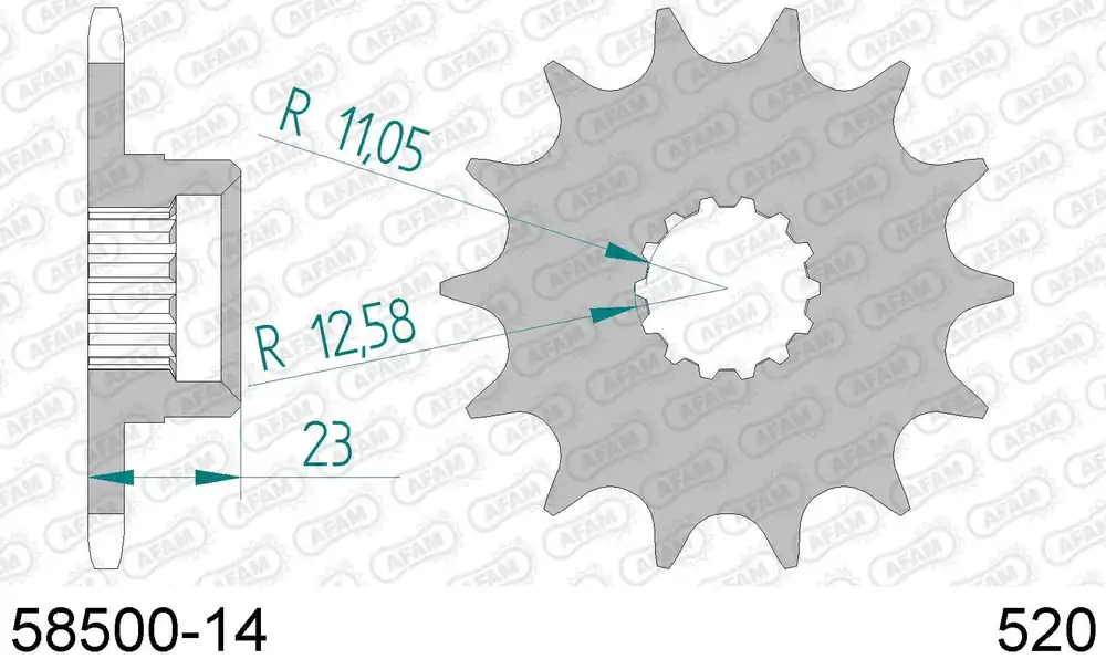 Gilera 600 nordwest 600 pignone afam 58500-14 passo 520 1991 1994 Prezzo Conveniente