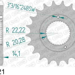 Harley davidson xlh 883 5 speed sportster 883 pignone afam 94602-21 passo 530 1991 1992 Nuovo Arrivo