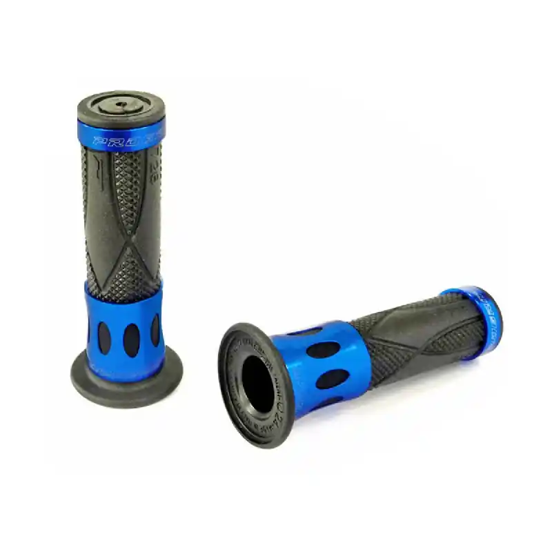 Più Venduto Manopole scooter progrip 728 104 inserti in alluminio - blu no foro