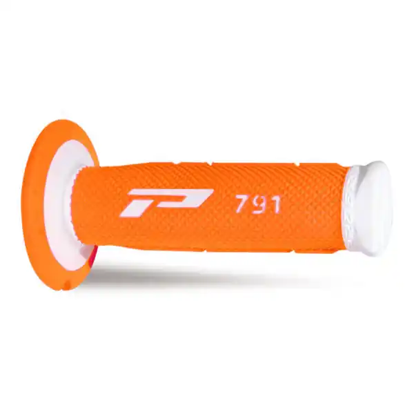 Manopole mx progrip 791 - 242 - doppia densita' - bianco / arancio fluo no foro Solo Oggi