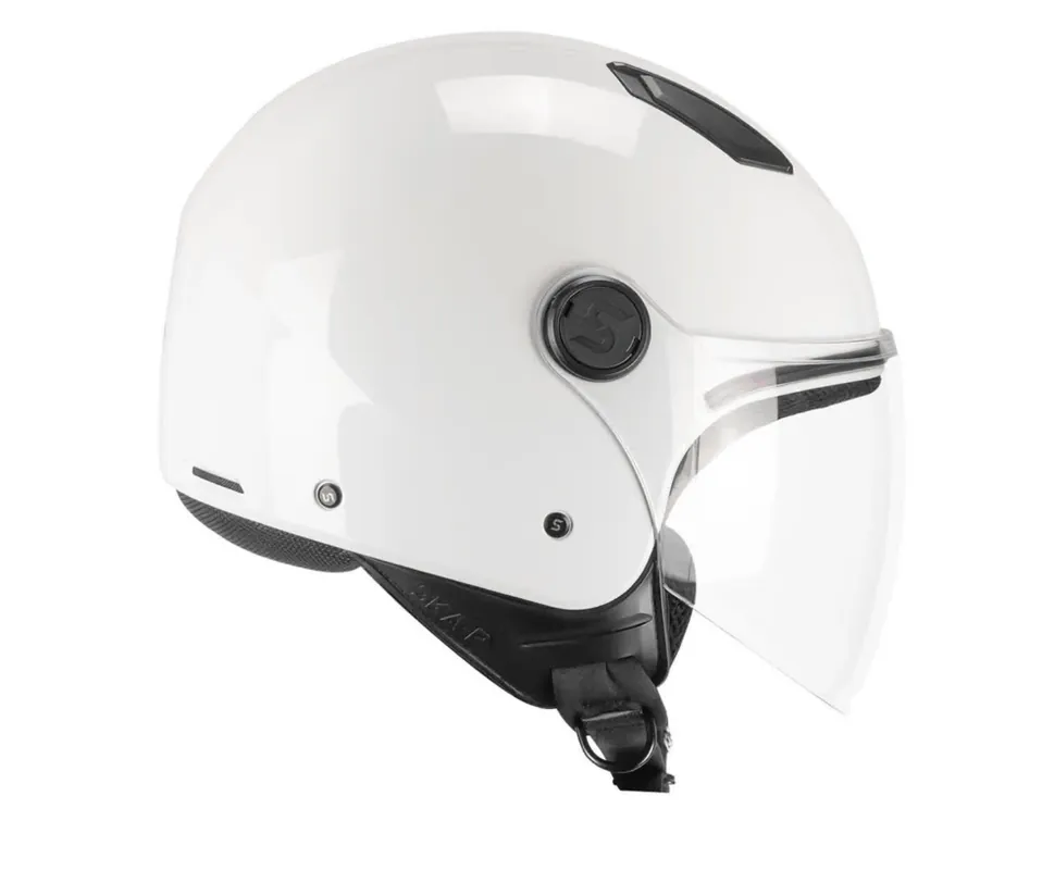 Casco demi jet ska-p 1lha luke mono bianco lucido taglia m Must-Have