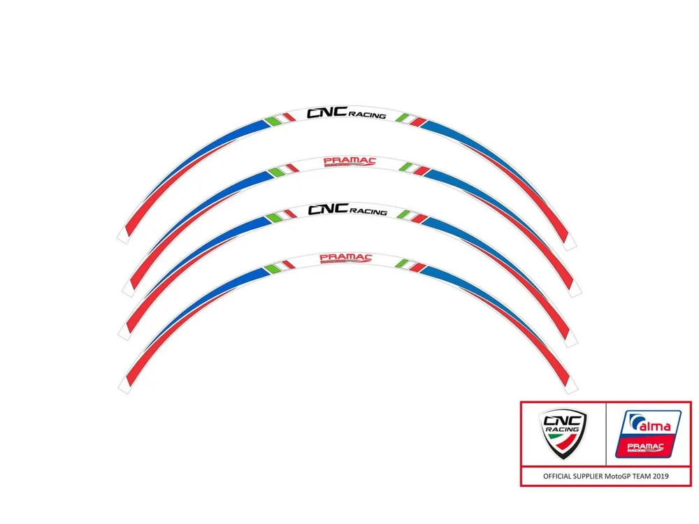 Non Perdere KIT ADESIVI RUOTA 17 POLLICI PRAMAC CNC RACING KTM 1050 ADV 2015-18-