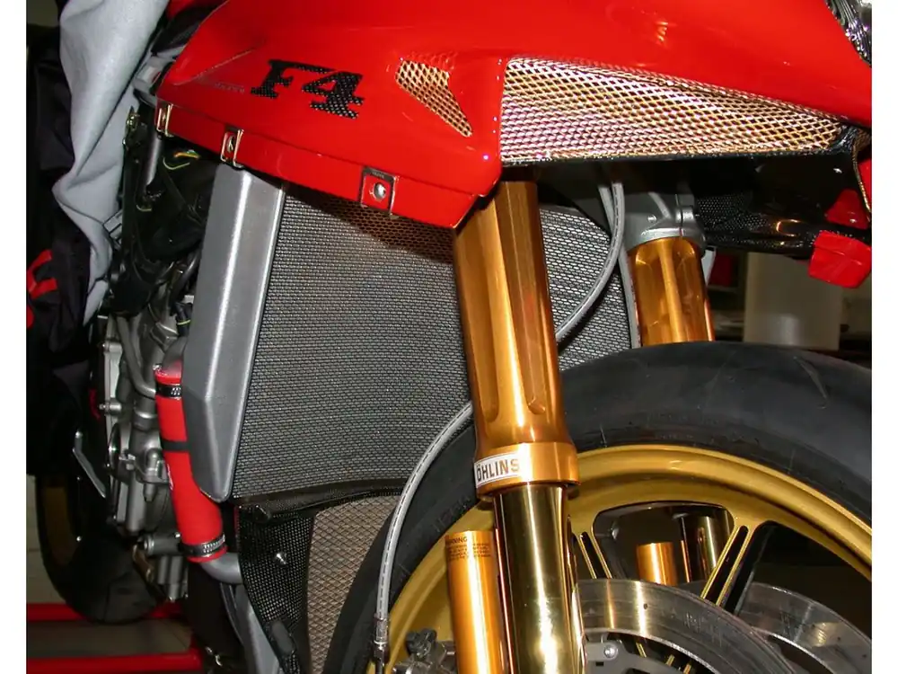 GRIGLIA PROTEZIONE TITANIO RADIATORE ACQUA MOTOCORSE MV AGUSTA F4 750 SENNA 2002- Ordina Subito