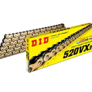 Novità CATENA DID MODELLO VX3 112 MAGLIE PASSO 520 ORO-NERA-