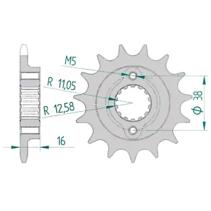 Saldi PIGNONE AFAM PASSO 520 ACCIAIO DUCATI MONSTER 750 DARK / CITY 1999-2002-
