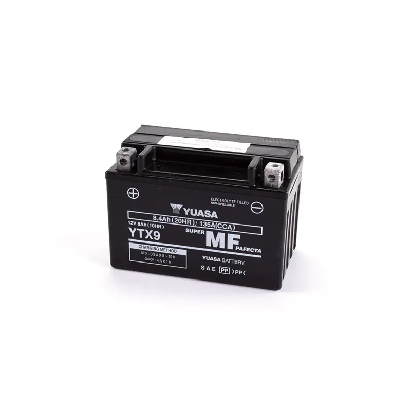 Spedizione Gratuita BATTERIA YUASA YTX9 (SIGILLATA ATTIVATA - FACTORY SEALED) 12V/8AH