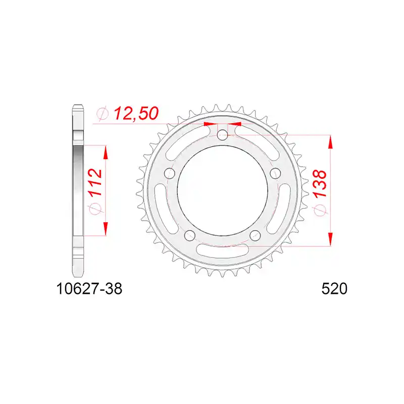 CORONA AFAM IN ACCIAIO P520 - Z38 (DIS.10509) Professionale