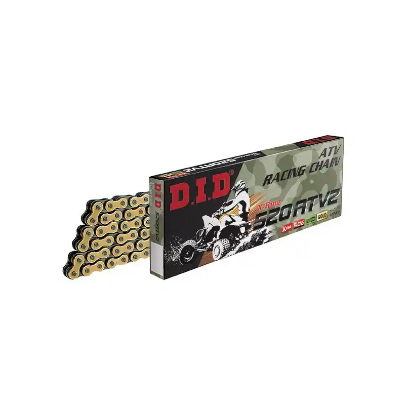 Vendita Finale CATENA DID 520ATV2 (Gold & Black) - Lunghezza: 100 maglie con giunto a clip (FJ)