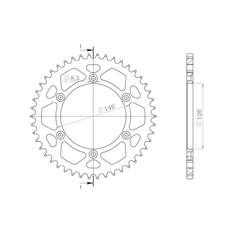 CORONA IN ALLUMINIO P520 - Z48 (DIS.15203) Articolo Sostitutivo: 541520348SPX Promozione