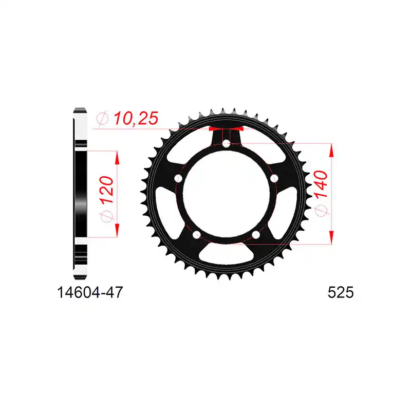Prezzo Di Fabbrica Corona afam in acciaio p525 - z47 (dis.14604)