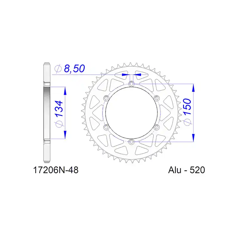 Corona afam in alluminio p520 - z48 (dis.17206) Professionale