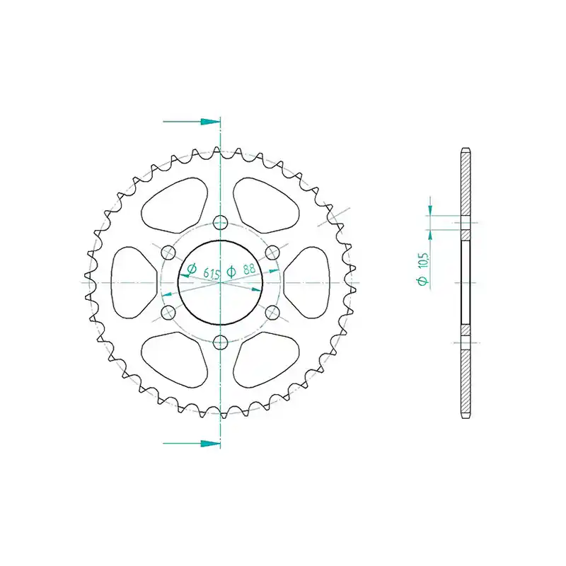 Corona in acciaio p525 - z38 (dis.185400) A Buon Prezzo