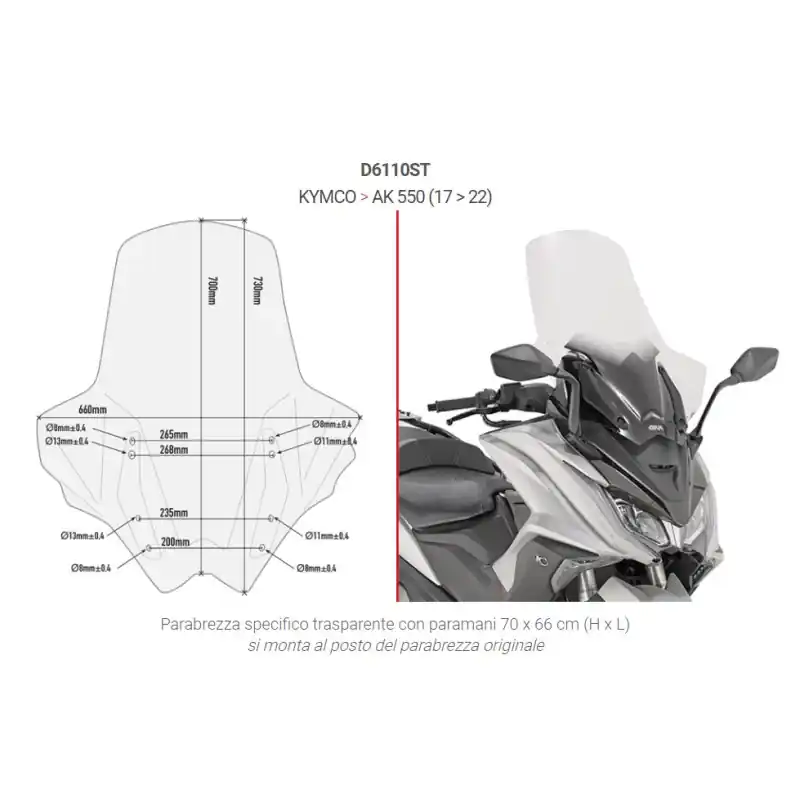 SCHERMO TRASP. KYMCO AK 550 (2017) Must-Have