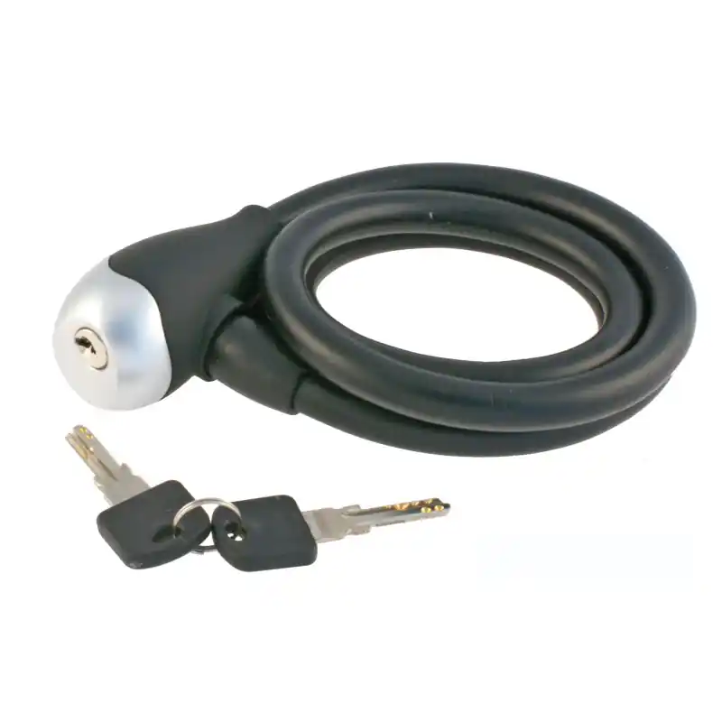 LUCCHETTO CAVO SPIRALE SILICON +ÿ 12 - NERO Ultimissimo Modello