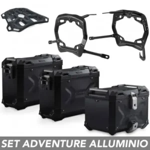 Offerta Kit valigie SW-Motech Trax Adv alluminio nero per Kawasaki Versys 1100 dal 2025-