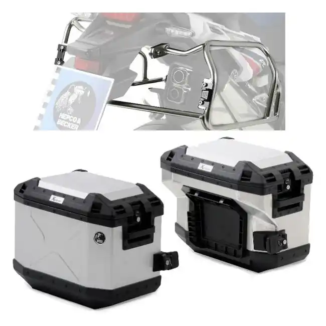Set completo telai laterali e valige argento Hepco & Becker Cutout per KTM 890 Adventure dal 2023- Spedizione Gratuita