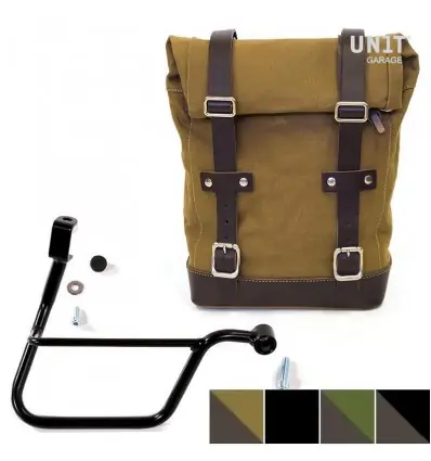 Kit borsa laterale dx Unit Garage in canvas per Triumph Bonneville T120-Beige e marrone Super Prezzo