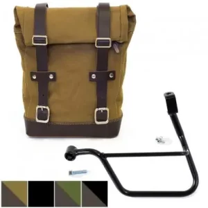 Novità Kit borsa laterale sx Unit Garage in canvas per Triumph Bonneville T120-Beige e marrone
