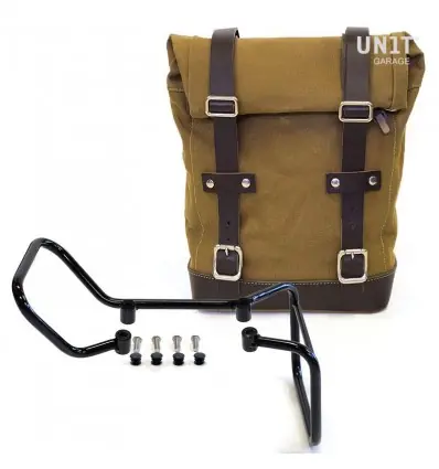 Kit borsa laterale Unit Garage in canvas per Husqvarna Vitpilen 701-Beige e marrone Offerta Speciale