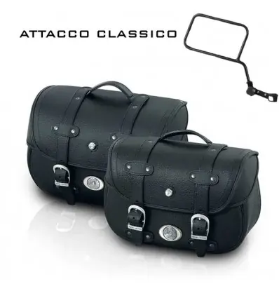 Valigie laterali in pelle Hepco & Becker Liberty Big nere attacco classico- Acquista Ora