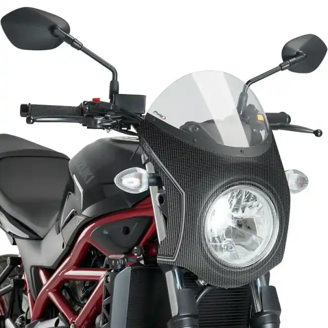 Promozione Esclusiva Cupolino Puig Retro fume chiaro Carbon look per Suzuki SV 650 dal 2016-