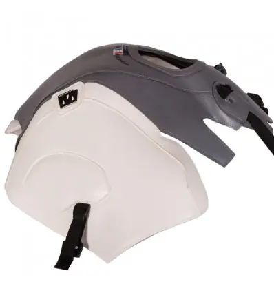 Copriserbatoio Bagster per Suzuki DL1000 V-Strom in similpelle acciaio e bianco- Prezzo Ridotto