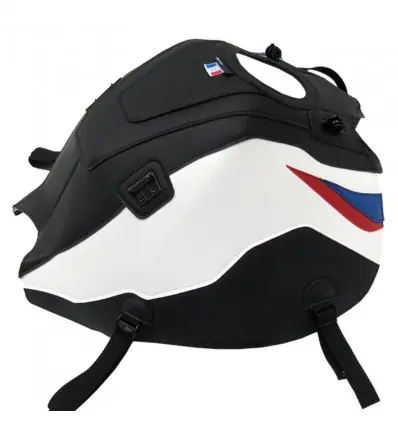 Promozione Copriserbatoio Bagster per BMW F850GS in similpelle nero opaco, bianco e rosso-