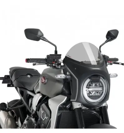 Popolare Cupolino Puig Retro nero e fume chiaro per Honda CB 650R e CB 1000R-