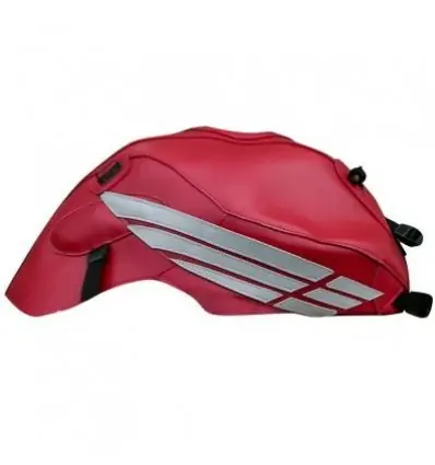Pagamento Sicuro Copriserbatoio Bagster per Honda CBF 600N 08-12 in similpelle rosso scuro e acciaio-