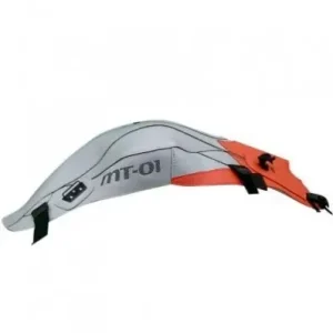 Copriserbatoio Bagster per Yamaha MT01 05-11 in similpelle grigio chiaro e arancio- Offerta Del Giorno