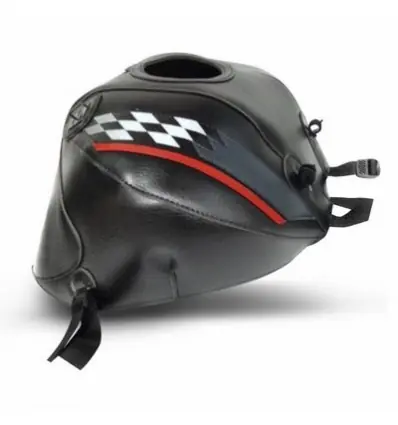 Copriserbatoio Bagster per Moto Suzuki GLADIUS 650 09-14 in similpelle nero, deco motivo scacchi e antracite- Offerta Del Giorno