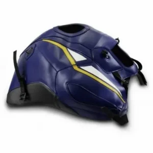Copriserbatoio Bagster per Yamaha FZ8 10-14 in similpelle baltico, deco bianco e bordo giallo oro- Spedizione Espresso