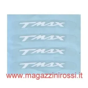 Prezzo Di Fabbrica Set 4 adesivi scritta T-Max curvi 8 cm bianchi-