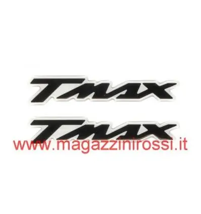 Spedito Oggi Adesivi (2) scritta T-Max resina 3D 8cm trasparente nero-
